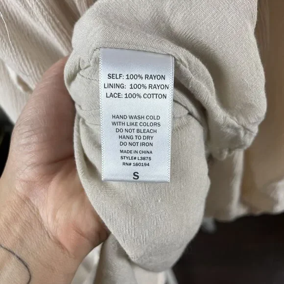 By Together Size Small Ivory western festival Boho Embroidery Mini Dress Tunic - Picture 10 of 12